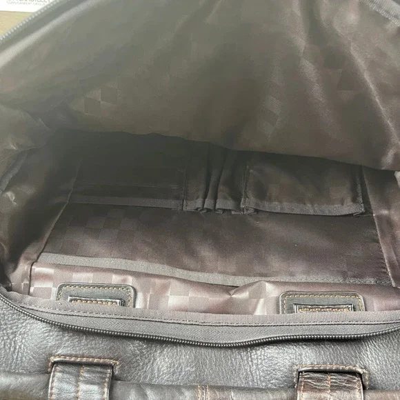 Classic Samsonite Leather Top loader Briefcase Dark Brown Business‎ Work Travel